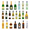 Big set of different bottles