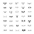 Big Set of different emotions or hand drawn illustration emoji faces expressions