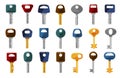 Big set of different silver and golden keys Royalty Free Stock Photo