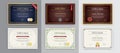 Big Set of 9 Diploma or Certificate Design Template. Ready for Print. Vector Royalty Free Stock Photo