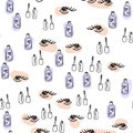 Big set of doodles on cosmetics cream,eye shadow, face Royalty Free Stock Photo