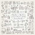 Big set of doodles creative business people icons Royalty Free Stock Photo