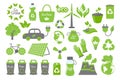 Big set of ecology icons. Flat design eco concepts collection. Icons, stickers vector Royalty Free Stock Photo