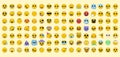 Big set with emoji. Vintage set of emotions in retro style Royalty Free Stock Photo