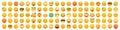 Big set of 100 emoticon smile icons. Cartoon emoji set. Vector emoticon set Royalty Free Stock Photo
