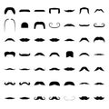 Big set of fake mustache icons. Gentleman and hipster moustaches collection