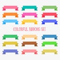 Big set of flat colorful ribbons banner Royalty Free Stock Photo