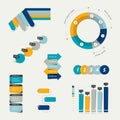 Big set of flat infographic elements. Royalty Free Stock Photo