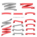 Big set of flat ribbons banner