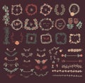 Big set of floral graphic design elements Royalty Free Stock Photo