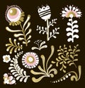 Big set of floral graphic design elements Royalty Free Stock Photo