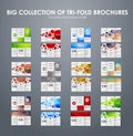 Big set of folding polygonal brochures Royalty Free Stock Photo