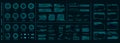 Big set frames with description and HUD data for a personal computer. Holographic Frames and Dialogue Callouts, Circles and Target