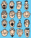 Big Set of Funny Doodle Faces