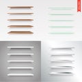 Big Set of Glass, Wood, Plastic, Metal Shelves in Vector Royalty Free Stock Photo