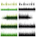 Big Set of Grass isolated on white background. Royalty Free Stock Photo