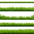 Big Set Green Grass Borders Royalty Free Stock Photo