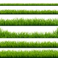 Big Set Green Grass Borders Royalty Free Stock Photo