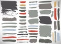 Big set of grunge brush stroke. Collection of Ink brush line, grunge lines Royalty Free Stock Photo