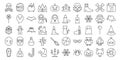 Big set of Halloween outline icon