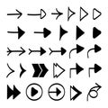 Big set of hand drawn arrows. Buttons forward and backward. Royalty Free Stock Photo