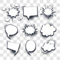 Big set hand drawn effects comic speech bubbles Royalty Free Stock Photo