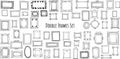 Big Set of hand drawn doodle frames, squares, vector borders design elements. Royalty Free Stock Photo