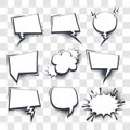 Big set hand drawn effects comic speech bubbles Royalty Free Stock Photo