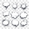 Big set hand drawn effects comic speech bubbles Royalty Free Stock Photo