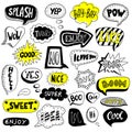 Big set of hand drawn speech bubbles Royalty Free Stock Photo