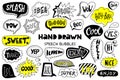 Big set of hand drawn speech bubbles Royalty Free Stock Photo