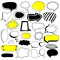 Big set of hand drawn speech bubbles Royalty Free Stock Photo