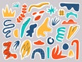 Big set of hand drawn various shapes and doodle objects. Abstract contemporary modern trendy vector illustration. Vector elements Royalty Free Stock Photo