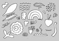 Big set of hand drawn various shapes and doodle objects.trendy vector illustration Royalty Free Stock Photo