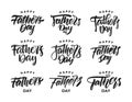 Big set of Handwritten brush calligraphic type lettering of Happy Father`s Day