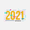 Big Set of 2021 Happy New Year logo text design. Royalty Free Stock Photo