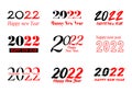 Big Set of 2022 Happy New Year logo text design. 2022 number design template. Collection of 2022 happy new year symbols. Royalty Free Stock Photo