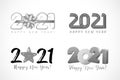 Big Set of 2021 Happy New Year logo text design Royalty Free Stock Photo