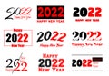 Big Set of 2022 Happy New Year logo text design. 2022 number design template. Collection of 2022 happy new year symbols. Royalty Free Stock Photo