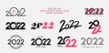 Big Set of 2022 Happy New Year logo text design. 2022 number design template. Collection of 2022 happy new year symbols Royalty Free Stock Photo