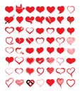 Big set of heart. Vector illustration.