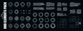 Big set HUD technology elements. Circular pointers, targets for game user interface HUD. Personal user-friendly hi-tech gaming int Royalty Free Stock Photo