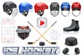 Big set of ice hockey sport