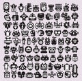 Big set of icons with monsters and robots faces. Royalty Free Stock Photo