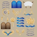 Big set of illustrations for holiday Shavuot