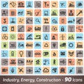 Big set of industry, engineering and construction icons Royalty Free Stock Photo