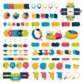 Big set of infographic elements charts, diagrams, speech bubbles. Royalty Free Stock Photo