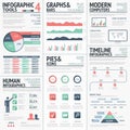 Big set of infographic elements red green vector