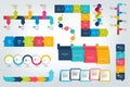 Big set of Infographic timeline report, template, chart, scheme. Royalty Free Stock Photo