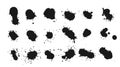 Big set of ink drops splats design Royalty Free Stock Photo